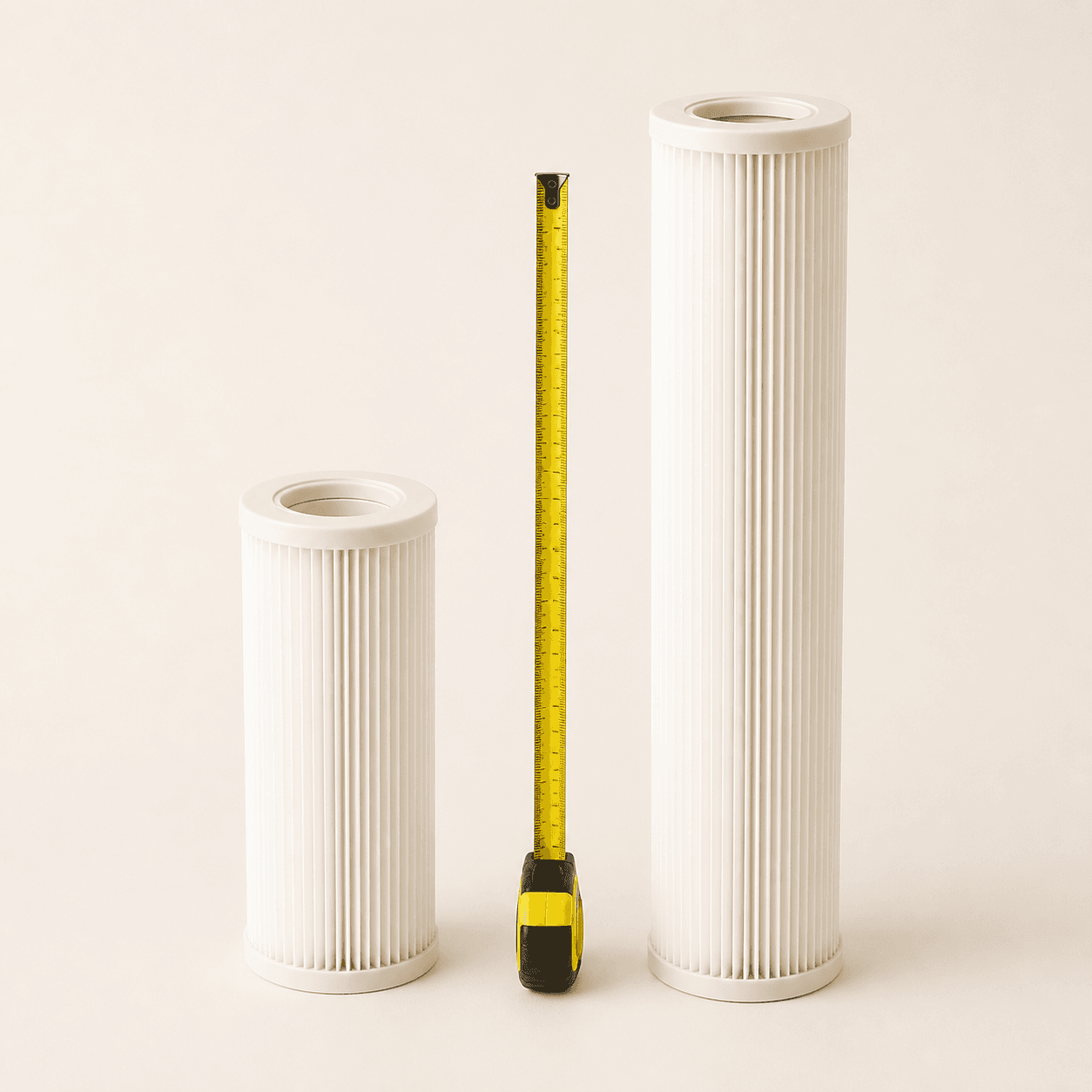 Two cartridges with matching diameters but visibly different lengths